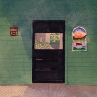 Front door to the family camp on Meredith Neck NH